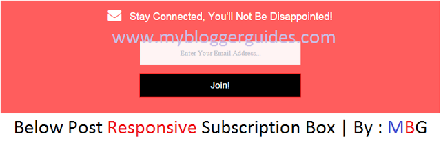 Responsive Subscription Box widget for Blogger Posts, Blogger Subscribe Box Below Post Responsive Subscription Box Widget For Blogger