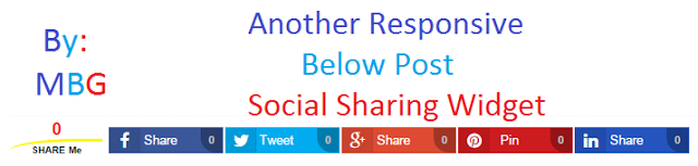 Social Sharing Widget, Responsive Social Media Buttons Below Post Responsive Social Sharing Widget For Blogger