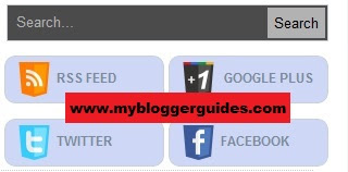 Search box with social buttons for blogger, Blogger search box, Social media widget for blogger How To Add Search Box With Social Buttons To Blogger
