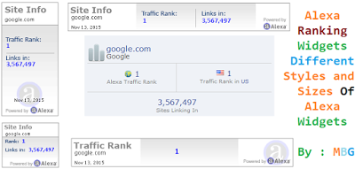 Alexa Rank Widgets for Blogger, Alexa Site Widgets, Rank Widgets for Blogger Different Styles and Sizes Of Alexa Ranking Widgets