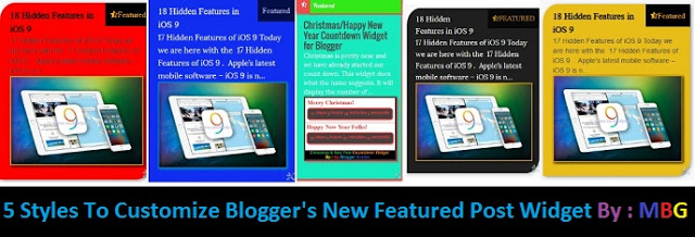 customized new featured post gadget, featured post widget style customization stylish featured post widgets for blogger