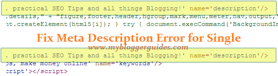 Blogger Meta Description Error, Blogger Description Error, Fix Meta Description Error, How To Fix Duplicate Meta Description Error in Posts and Homepage on Blogger How To Fix Duplicate Meta Description Error in Posts & Homepage