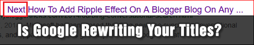 Why Google Indexing Next-Prev in Post Title of Blogger Next Previous, Indexing Google, Search Result, Next Previous in article title indexing google